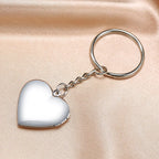 Vnox Personalize Engrave Name Heart Locket Key Chains for Women Men,Custom Family Love Photos Anniversary Keepsake Gifts