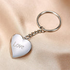 Vnox Personalize Engrave Name Heart Locket Key Chains for Women Men,Custom Family Love Photos Anniversary Keepsake Gifts