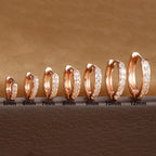 1Pair Stainless Steel Huggie Minimal Hoop Earrings Little Crystal Zirconia Thin Helix Tragus Cartilage Earrings Piercing Jewelry