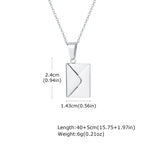 Envelope Photo Neckalce for Men Women,50/60CM Stainless Steel Custom Picture Collars,Gift for Dad Mom Husband Bestie BBF