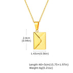 Envelope Photo Neckalce for Men Women,50/60CM Stainless Steel Custom Picture Collars,Gift for Dad Mom Husband Bestie BBF