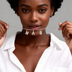 Customized Name With Initial Necklace for Women Mom, Charms Pave Letter Pendant, Stainless Steel Chain Link Adjustable