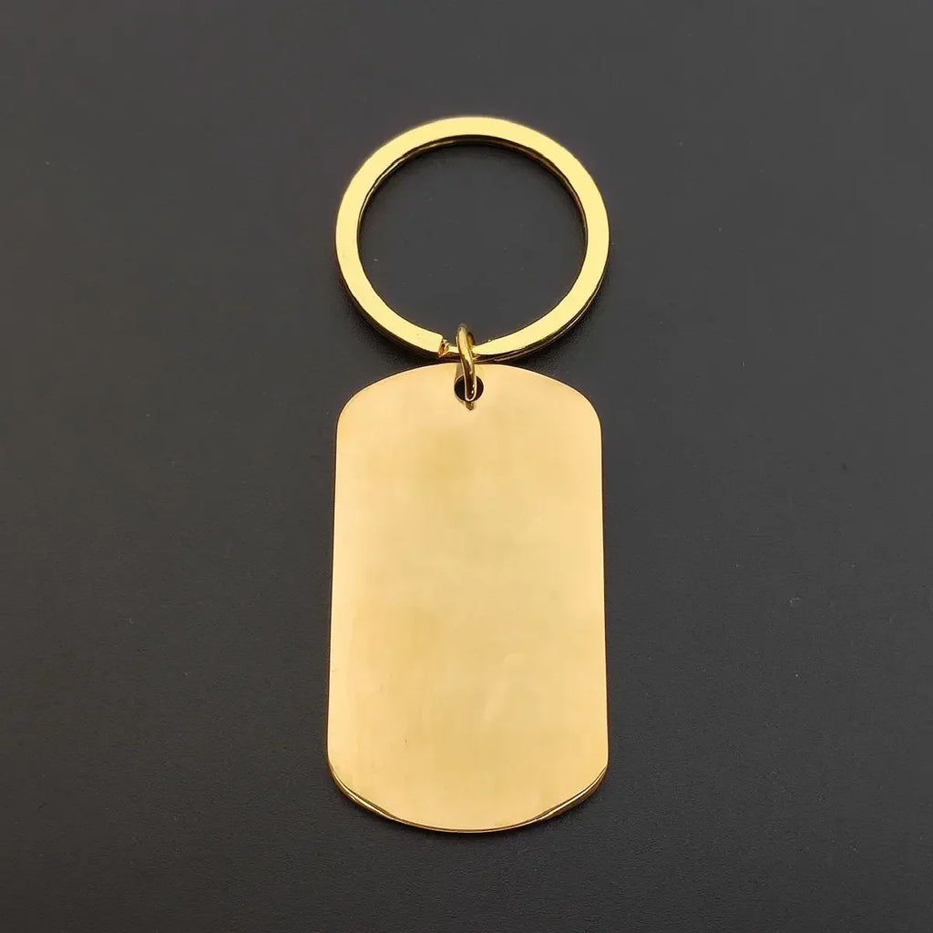 1PC Customized LOGO Name Stainless Steel Keychain Laser Carving Pendant Motorcycle Car for Men Women Keyring Key Ring Chain Gift