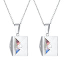 Envelope Photo Neckalce for Men Women,50/60CM Stainless Steel Custom Picture Collars,Gift for Dad Mom Husband Bestie BBF