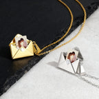 Envelope Photo Neckalce for Men Women,50/60CM Stainless Steel Custom Picture Collars,Gift for Dad Mom Husband Bestie BBF