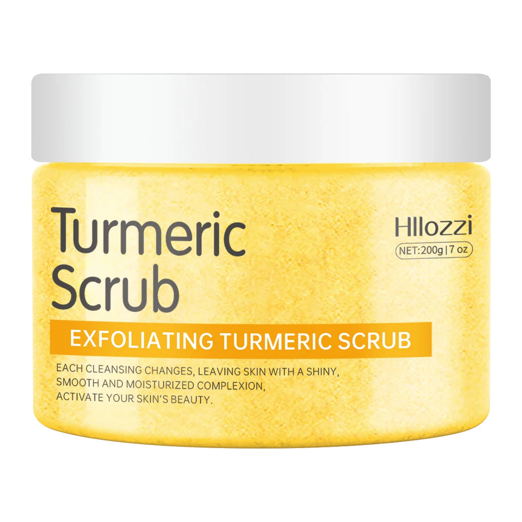 Hllozzi 200g turmeric body scrub deep cleansing exfoliation avocado vitamin C hydrating moisturizing