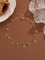 QIAMNI Summer Bohemia Crystal Cubic Zirconia Anklet For Women Girls Ankle Bracelet Leg Chain Beach Party Travel Foot Jewelry