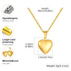 Personalized Heart Photo Pendant Necklace, Customized Image Picture Locked Necklace Jewelry for Women