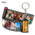 Personalized Custom Camera Film Roll Keychain with Colorful Customized Photo Picture Keychain Reel Album Photo Memory Gifts