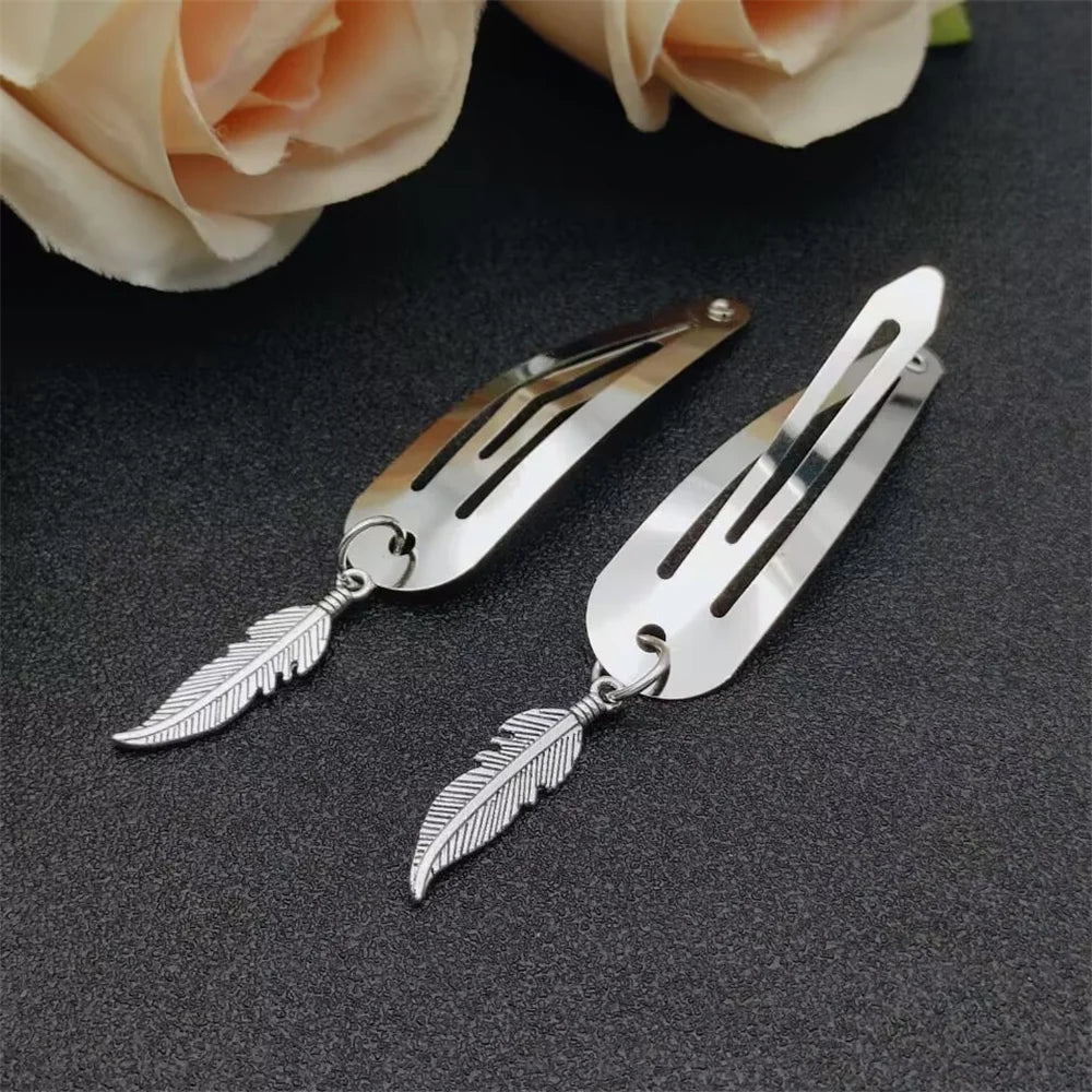Fashion Metal Geometry Pendant Hair Clip Women's Love Butterfly Star Headwear Punk Girls' Hair Accessories Charm Jewelry Gift
