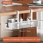 No Drilling Extendable Under Desk Cable Management Metal Cable Tray Under Desk With Clamp Retractable Power Strip Cord Holder