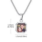 Vnox Photo Custom Necklace for Men Women, Stainless Steel Personalized Pendent Family Picture Valentines Pet Photo Gifts Jewelry