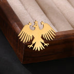 Gold Color Punk Eagle Stars Brooches For Men Women Fashion Geometric Animals Emblem Brooch Stainless Steel Jewelry Birthday Gift