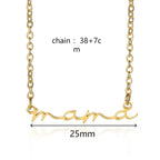 Dainty Mama Necklace Gold Color Stainless Steel Waterproof Choker Mama Letters Nameplate Necklaces Jewelry Gift For Mom And Wife