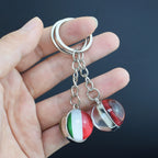 Customized Keychains Personalized Custom Photo Picture Glass Ball Double Sided Pendant Key Chain Luminous Keyring Jewelry Gift