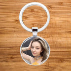 Custom Your Photo Keychain Personalized Daughter Baby Family Best Friend Singer Logo Name Print Glass Car Keyring Gifts