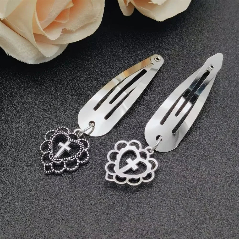 Fashion Metal Geometry Pendant Hair Clip Women's Love Butterfly Star Headwear Punk Girls' Hair Accessories Charm Jewelry Gift