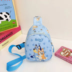 Bingo Friends Children's Bag Cute Bluey Family kids Chest Bag Kindergarten Cartoon Light Crossbody Bag Halloween Christmas gift