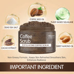 Hllozzi 200g coffee body scrub deep cleansing exfoliating cocoa plant squalane moisturizing