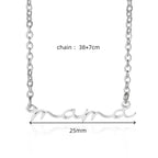 Dainty Mama Necklace Gold Color Stainless Steel Waterproof Choker Mama Letters Nameplate Necklaces Jewelry Gift For Mom And Wife