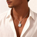 Envelope Photo Neckalce for Men Women,50/60CM Stainless Steel Custom Picture Collars,Gift for Dad Mom Husband Bestie BBF