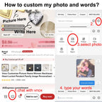 Vnox Customize Picture Name Women Necklaces Heart Locket Pendant Family Image Personalized Anniversary Gift