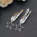 Fashion Metal Geometry Pendant Hair Clip Women's Love Butterfly Star Headwear Punk Girls' Hair Accessories Charm Jewelry Gift