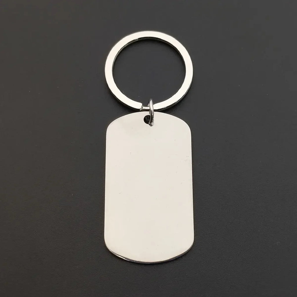 1PC Customized LOGO Name Stainless Steel Keychain Laser Carving Pendant Motorcycle Car for Men Women Keyring Key Ring Chain Gift