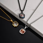 Vnox Photo Custom Necklace for Men Women, Stainless Steel Personalized Pendent Family Picture Valentines Pet Photo Gifts Jewelry