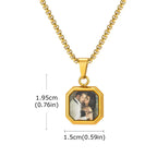 Vnox Photo Custom Necklace for Men Women, Stainless Steel Personalized Pendent Family Picture Valentines Pet Photo Gifts Jewelry