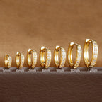 1Pair Stainless Steel Huggie Minimal Hoop Earrings Little Crystal Zirconia Thin Helix Tragus Cartilage Earrings Piercing Jewelry