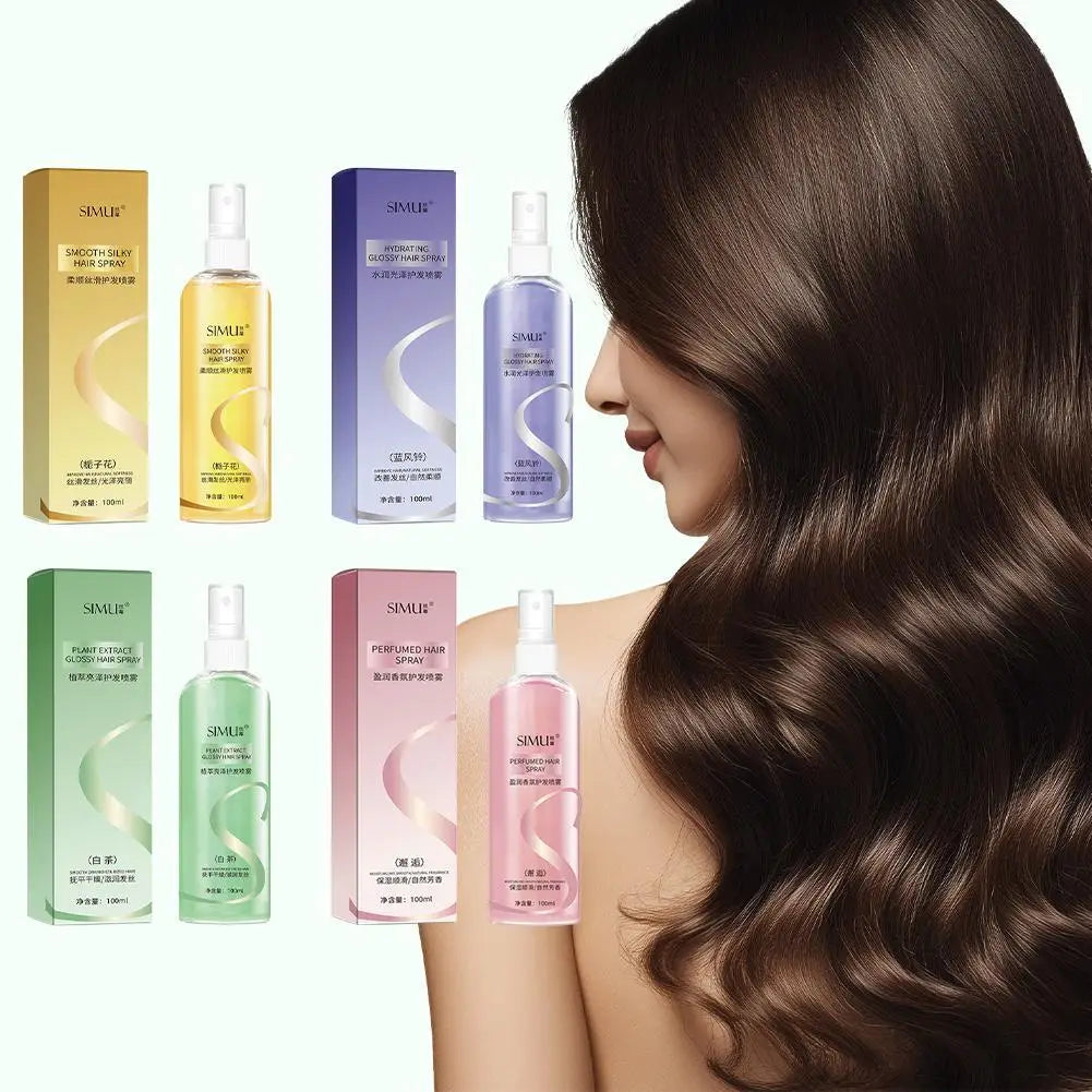 100ML NEW Hair Essential Oil Spray Long-lasting Light Soft Essential Oil Spray For Dry Frizzy Hair Leave-in Anti-static Hair Car