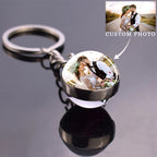 Customized Keychains Personalized Custom Photo Picture Glass Ball Double Sided Pendant Key Chain Luminous Keyring Jewelry Gift
