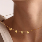 Dainty Mama Necklace Gold Color Stainless Steel Waterproof Choker Mama Letters Nameplate Necklaces Jewelry Gift For Mom And Wife