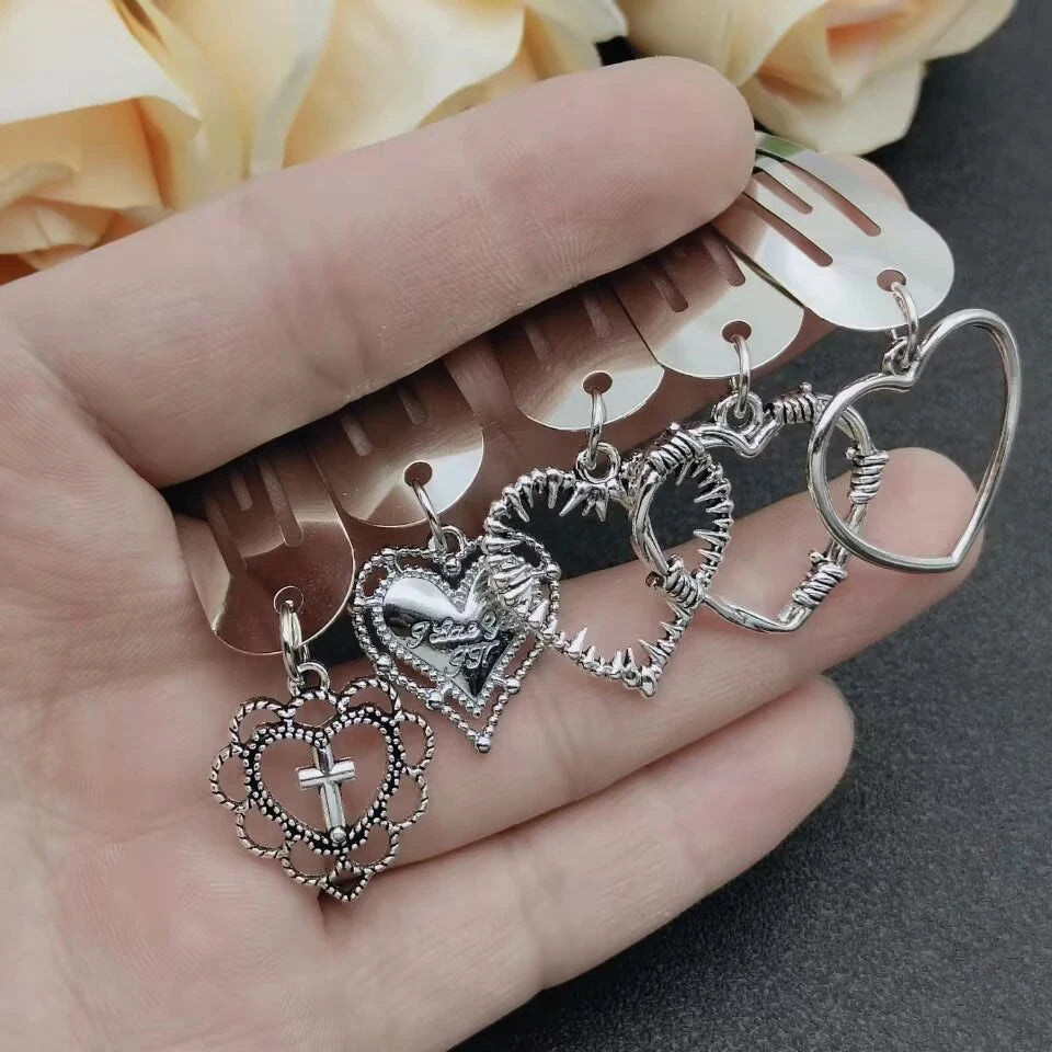Fashion Metal Geometry Pendant Hair Clip Women's Love Butterfly Star Headwear Punk Girls' Hair Accessories Charm Jewelry Gift