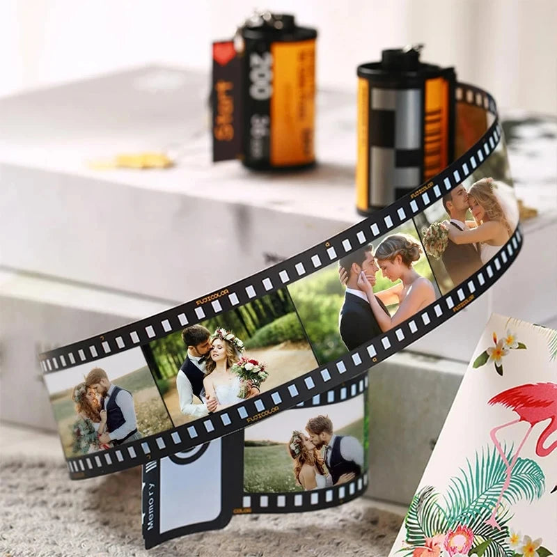 Personalized Custom Camera Film Roll Keychain with Colorful Customized Photo Picture Keychain Reel Album Photo Memory Gifts