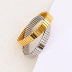 Fashion Stainless Steel 9mm Stretch Bangles For Men Simple Imitation Strap Bracelet Trendy Party Women Jewelry Accessories