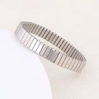 Fashion Stainless Steel 9mm Stretch Bangles For Men Simple Imitation Strap Bracelet Trendy Party Women Jewelry Accessories