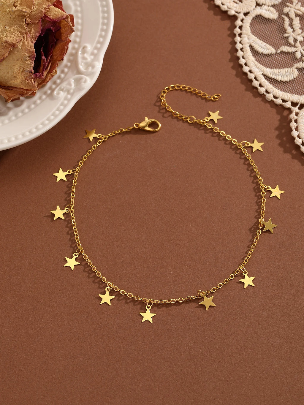 QIAMNI Summer Bohemia Crystal Cubic Zirconia Anklet For Women Girls Ankle Bracelet Leg Chain Beach Party Travel Foot Jewelry