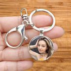Custom Your Photo Keychain Personalized Daughter Baby Family Best Friend Singer Logo Name Print Glass Car Keyring Gifts