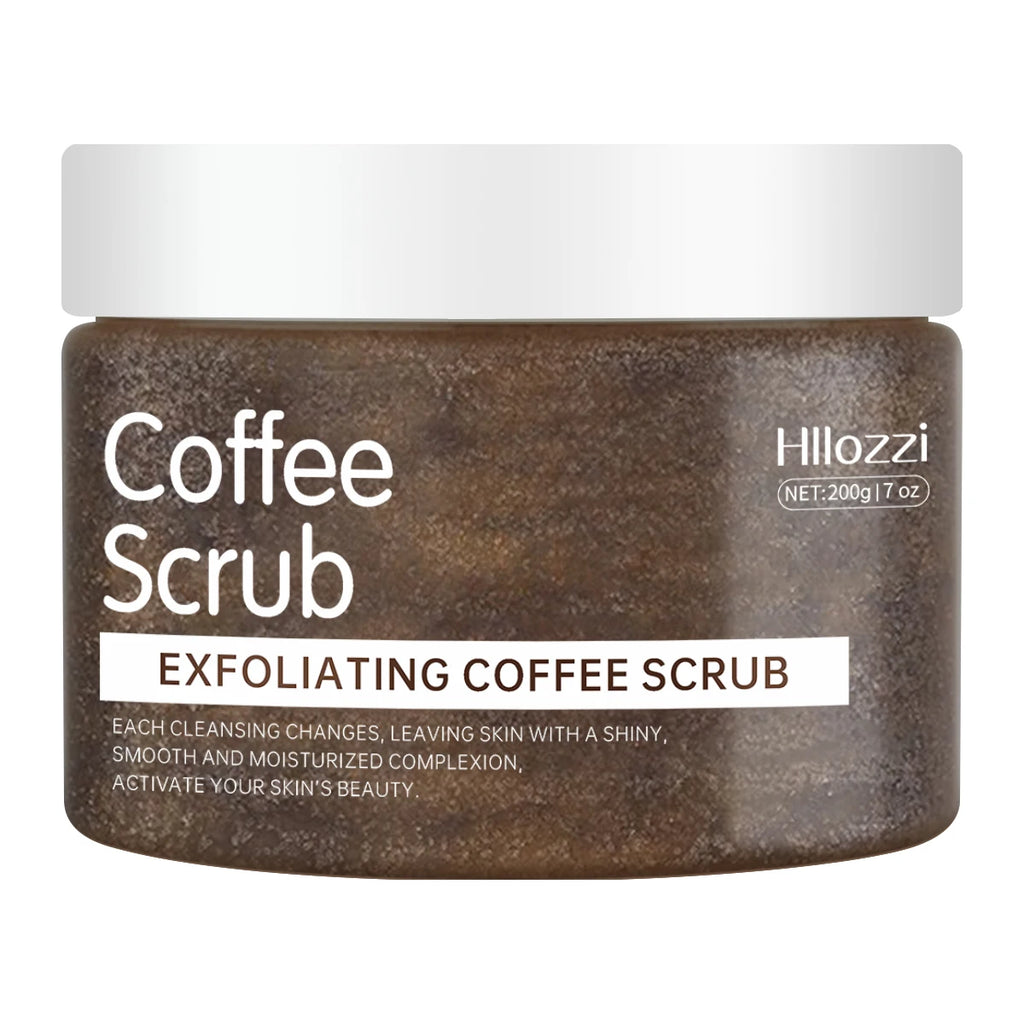 Hllozzi 200g coffee body scrub deep cleansing exfoliating cocoa plant squalane moisturizing