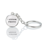 Customized Keychains Personalized Custom Photo Picture Glass Ball Double Sided Pendant Key Chain Luminous Keyring Jewelry Gift