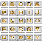 Trendy Italian Charms Bracelet 26 English A-Z Letter Name Custom Gold Color DIY Jewelry Making Gift Hand Bangle Chain Jewellry