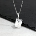 Envelope Photo Neckalce for Men Women,50/60CM Stainless Steel Custom Picture Collars,Gift for Dad Mom Husband Bestie BBF