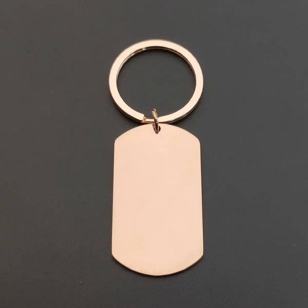 1PC Customized LOGO Name Stainless Steel Keychain Laser Carving Pendant Motorcycle Car for Men Women Keyring Key Ring Chain Gift