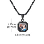 Vnox Photo Custom Necklace for Men Women, Stainless Steel Personalized Pendent Family Picture Valentines Pet Photo Gifts Jewelry