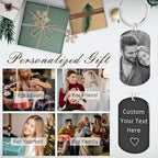 1PC Customized LOGO Name Stainless Steel Keychain Laser Carving Pendant Motorcycle Car for Men Women Keyring Key Ring Chain Gift