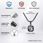 Vnox Photo Custom Necklace for Men Women, Stainless Steel Personalized Pendent Family Picture Valentines Pet Photo Gifts Jewelry