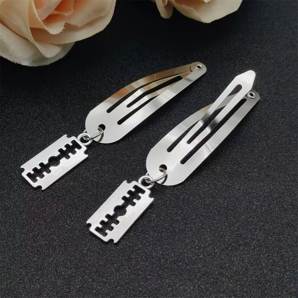 Fashion Metal Geometry Pendant Hair Clip Women's Love Butterfly Star Headwear Punk Girls' Hair Accessories Charm Jewelry Gift