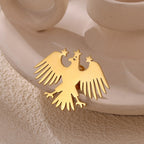 Gold Color Punk Eagle Stars Brooches For Men Women Fashion Geometric Animals Emblem Brooch Stainless Steel Jewelry Birthday Gift